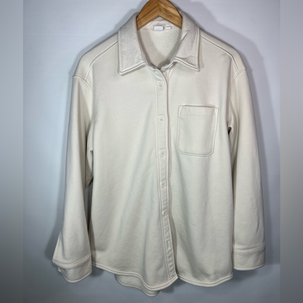 GAP Oversized Cream Sweatshirt Shirt Jacket